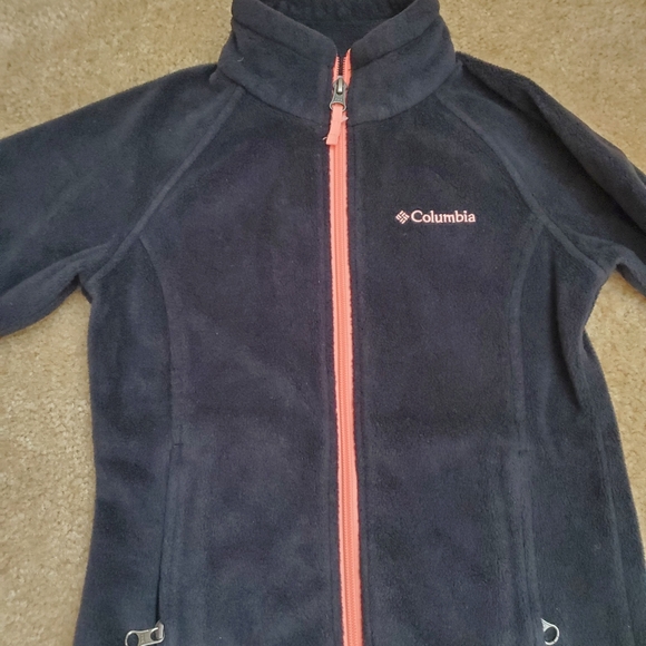 Columbia Black Fleece Coral Zip Up Sweater Girls Size  XSMALL - Picture 2 of 8